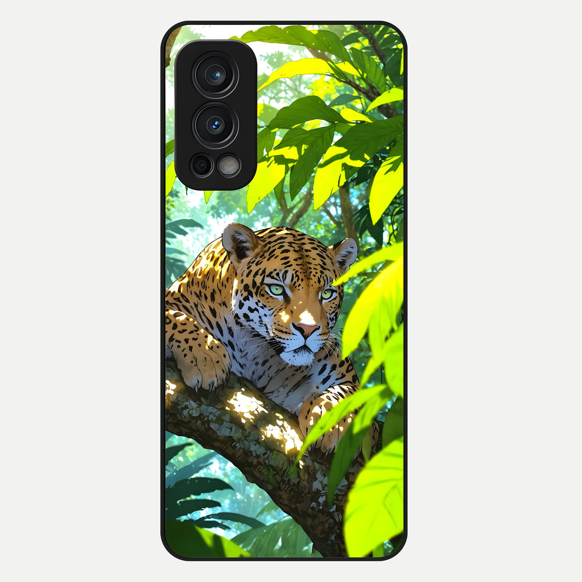  Leopard in Jungle Glass Case For OnePlus Nord 2 back cover – full design glossy printed glass finish