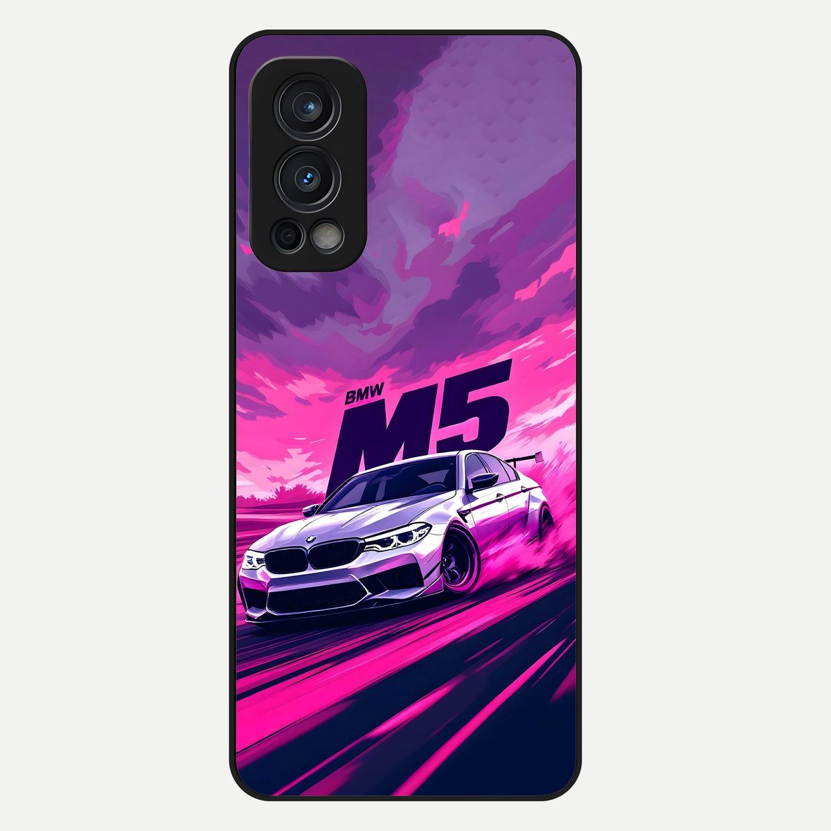  MS Neon Car Glass Case For OnePlus Nord 2 back cover – full design glossy printed glass finish