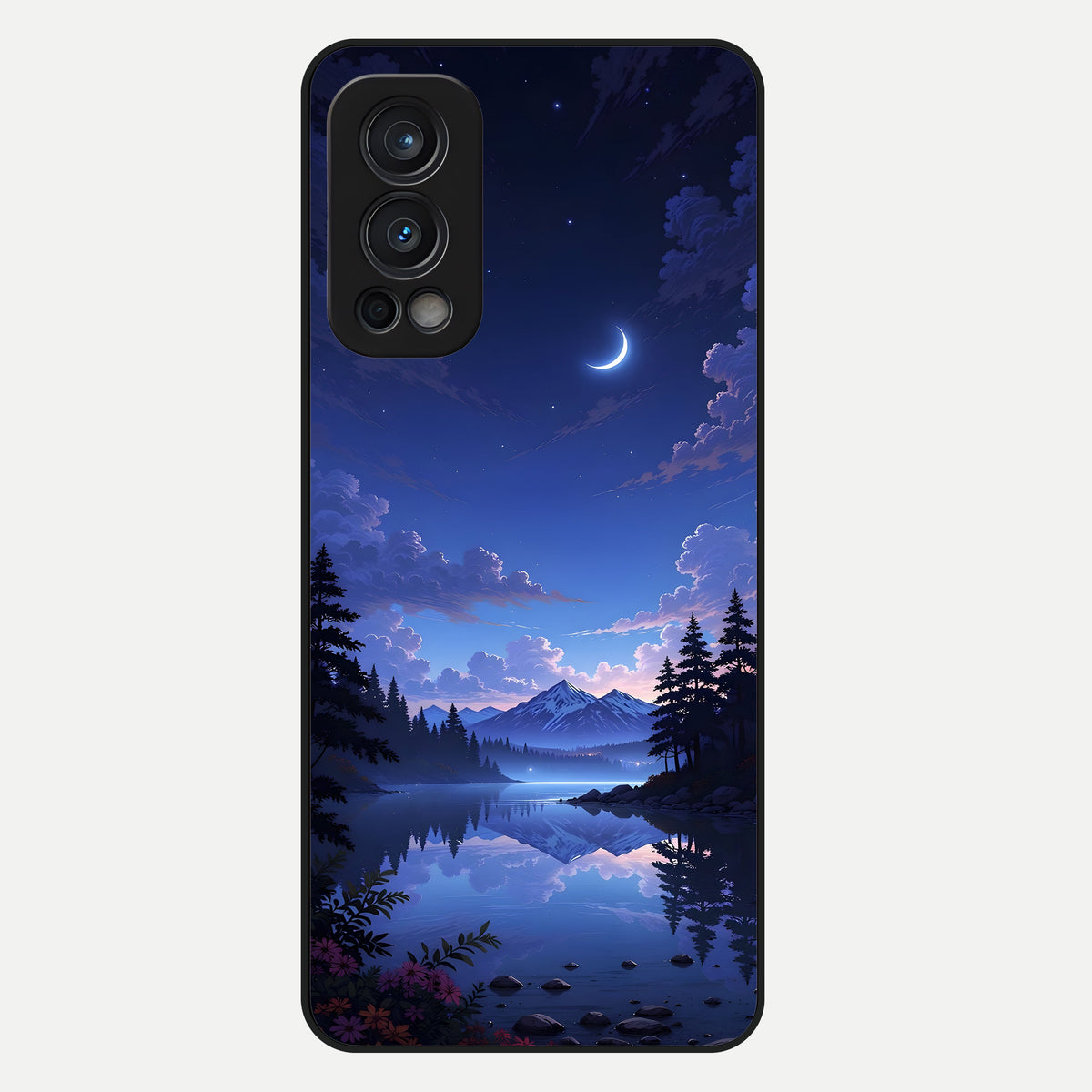  Midnight Lake Peace Glass Case For OnePlus Nord 2 back cover – full design glossy printed glass finish
