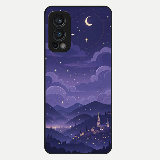  Minimal Night View Glass Case For OnePlus Nord 2 back cover – full design glossy printed glass finish