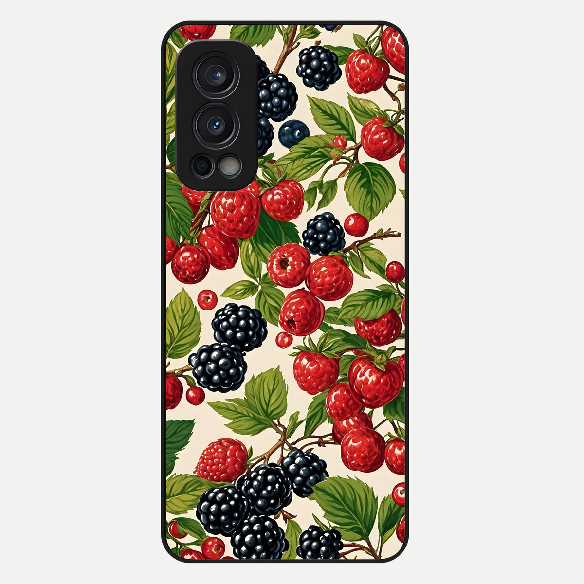  Mixed Berry Collage Glass Case For OnePlus Nord 2 back cover – full design glossy printed glass finish