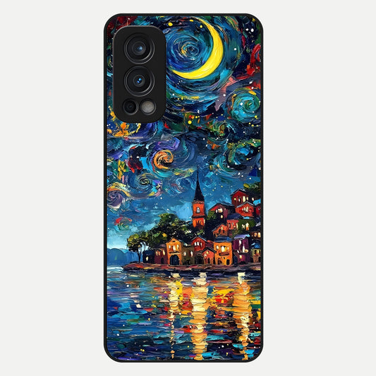  Moonlight Harbor Glow Glass Case For OnePlus Nord 2 back cover – full design glossy printed glass finish