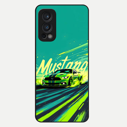  Mustang Bang Glass Case For OnePlus Nord 2 back cover – full design glossy printed glass finish