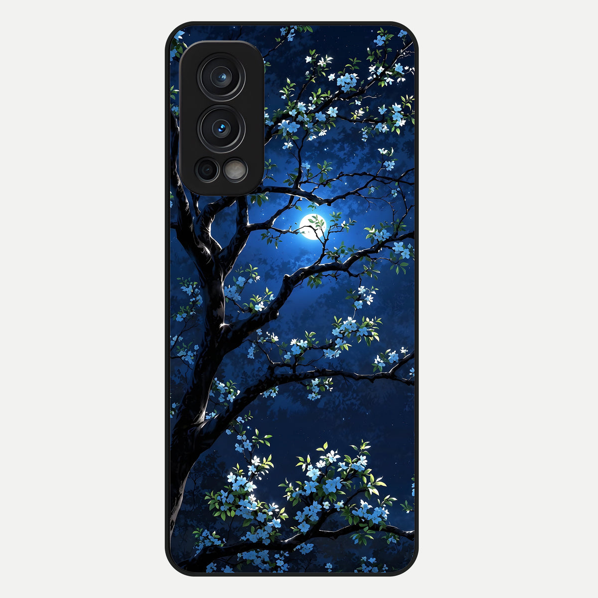  Mystic Floral Night Glass Case For OnePlus Nord 2 back cover – full design glossy printed glass finish