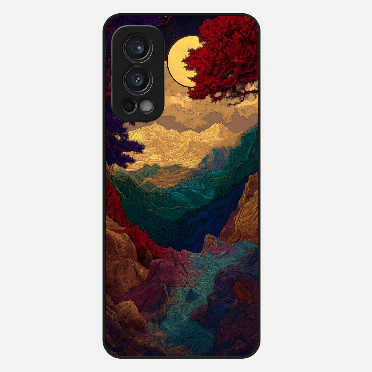  Mystic Valley Light Glass Case For OnePlus Nord 2 back cover – full design glossy printed glass finish