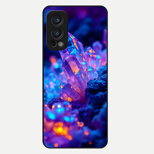  Neon Aura Shards Glass Case For OnePlus Nord 2 back cover – full design glossy printed glass finish