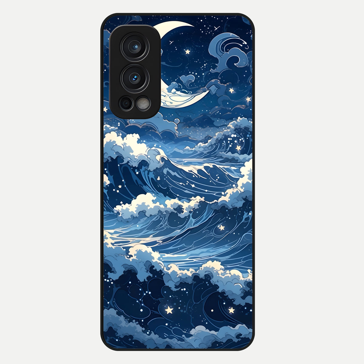  Ocean Moon Waves Glass Case For OnePlus Nord 2 back cover – full design glossy printed glass finish