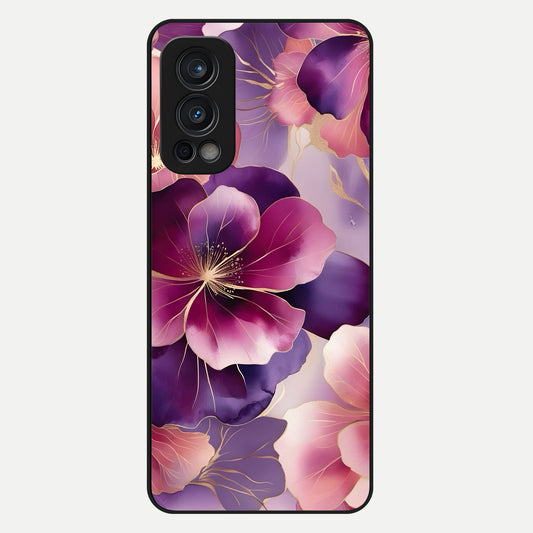  Pink Bouquet Florals Glass Case For OnePlus Nord 2 back cover – full design glossy printed glass finish