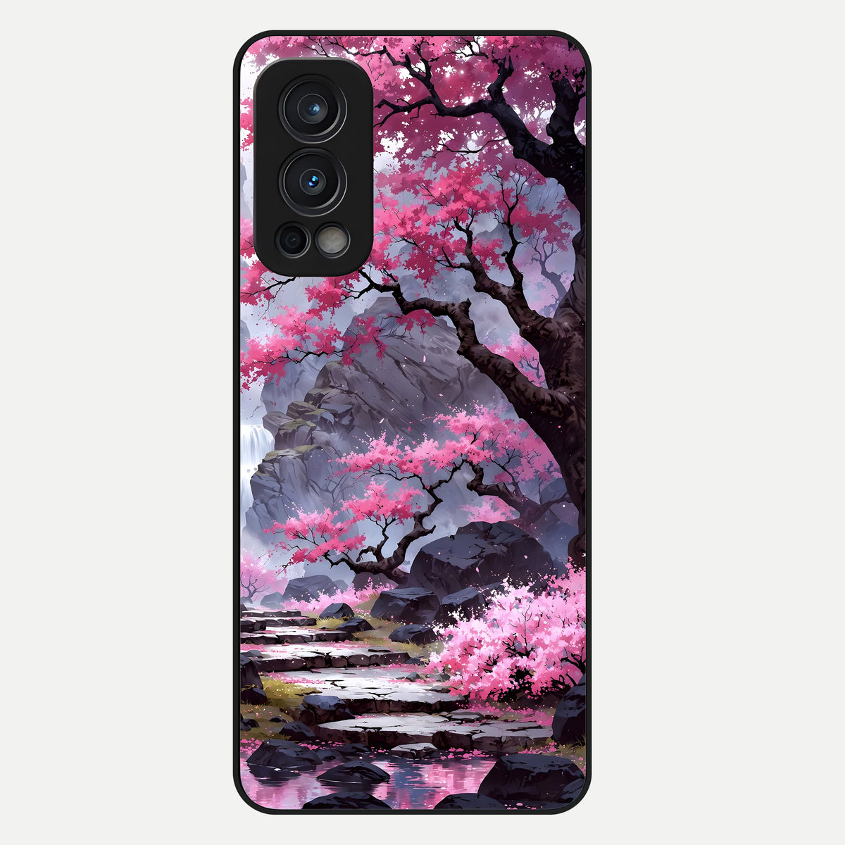  Pink Sunflower Glow Glass Case For OnePlus Nord 2 back cover – full design glossy printed glass finish