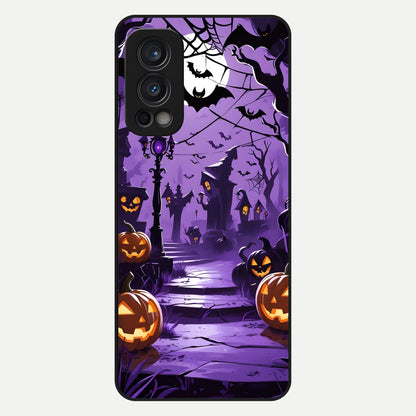  Pumpkin Patch Halloween Glass Case For OnePlus Nord 2 back cover – full design glossy printed glass finish