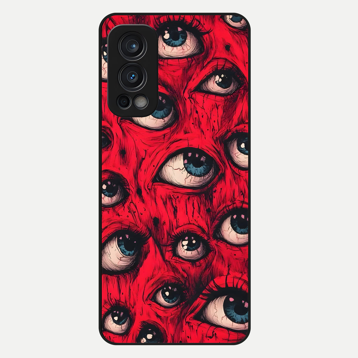  Red Eyes Pattern Glass Case For OnePlus Nord 2 back cover – full design glossy printed glass finish