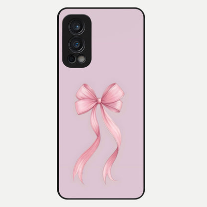  Soft Blush Bow Glass Case For OnePlus Nord 2 back cover – full design glossy printed glass finish