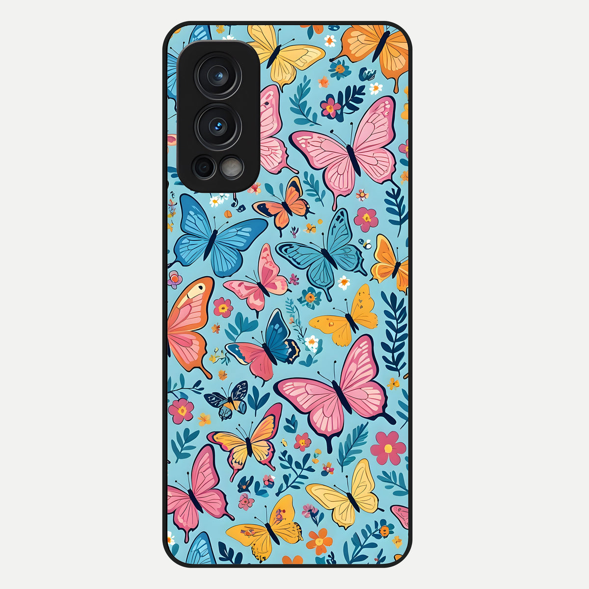  Spring Wing Garden Glass Case For OnePlus Nord 2 back cover – full design glossy printed glass finish