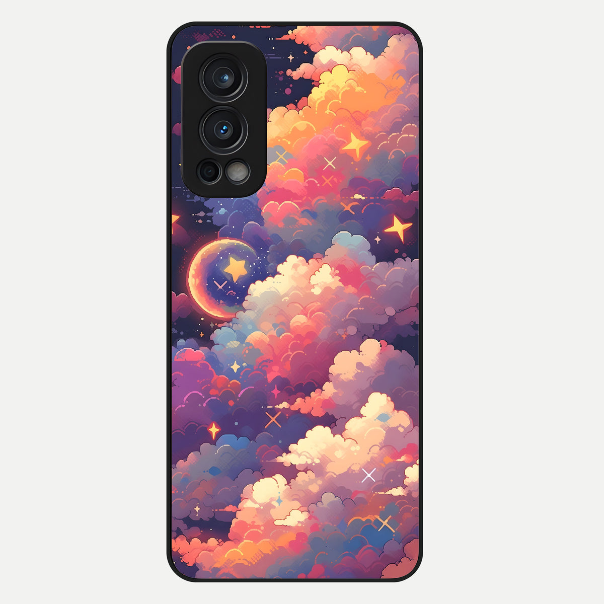  Starlit Dream Clouds Glass Case For OnePlus Nord 2 back cover – full design glossy printed glass finish