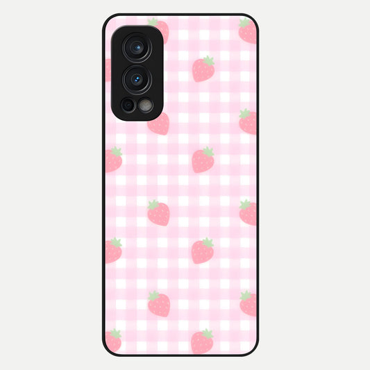  Strawberry Picnic Love Glass Case For OnePlus Nord 2 back cover – full design glossy printed glass finish