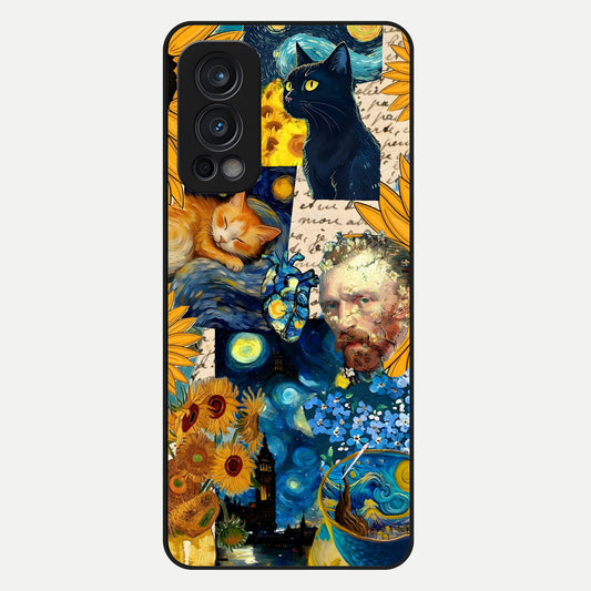  Sunflower Chic Mood Custom Name Glass Case For OnePlus Nord 2 back cover – full design glossy printed glass finish