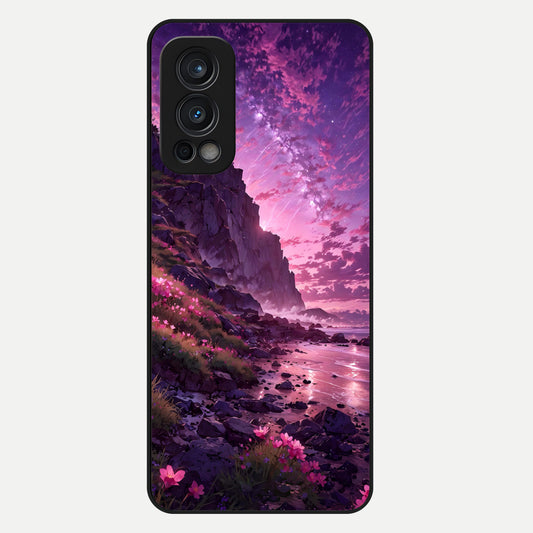  Twilight Blossom Coast Glass Case For OnePlus Nord 2 back cover – full design glossy printed glass finish