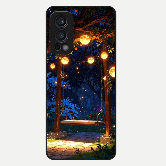  Twilight Garden Swing Glass Case For OnePlus Nord 2 back cover – full design glossy printed glass finish