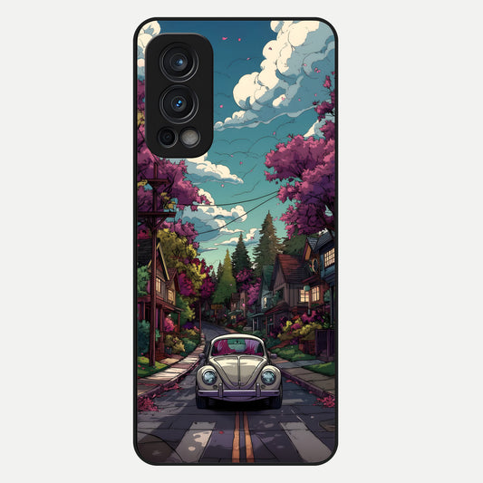  Vintage Street Drive Glass Case For OnePlus Nord 2 back cover – full design glossy printed glass finish