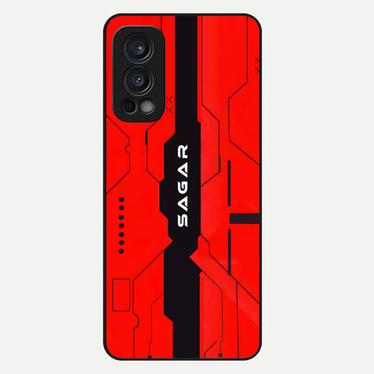  Voltage Rise CYBERPUNK Custom Name Glass Case For OnePlus Nord 2 back cover – personalized glossy printed glass finish