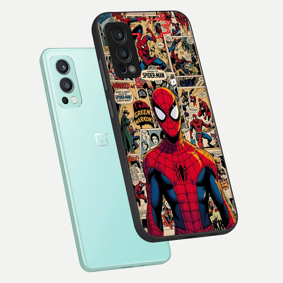  Aesthetic Spider phone case For OnePlus Nord 2 showing premium glass back cover with detailed artwork
