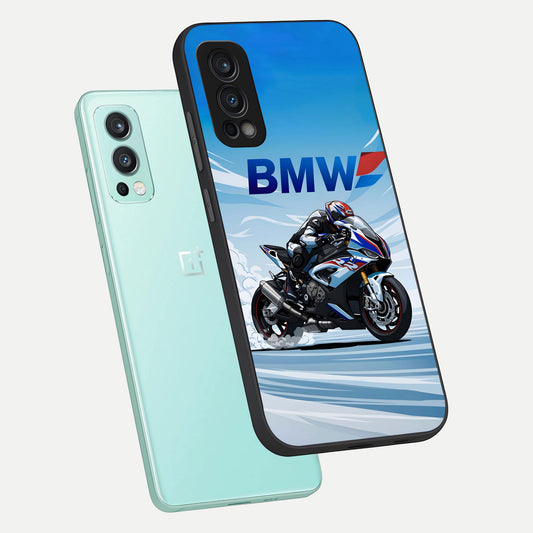  BMW Power Drift phone case For OnePlus Nord 2 showing premium glass back cover with detailed artwork