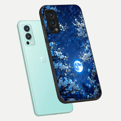  Blossom Moonlight Sky phone case For OnePlus Nord 2 showing premium glass back cover with detailed artwork