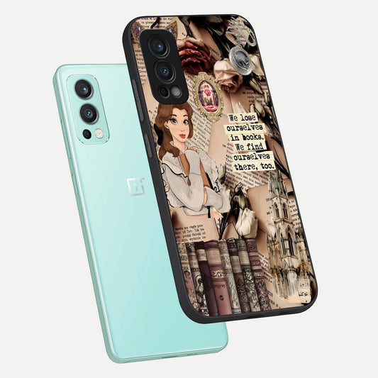  Bookish Dream World phone case For OnePlus Nord 2 showing premium glass back cover with detailed artwork