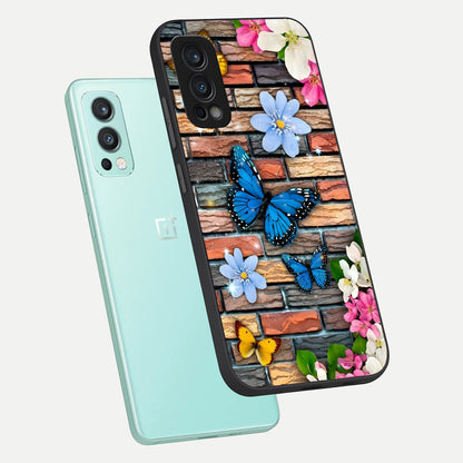  Brick Bloom Flight phone case For OnePlus Nord 2 showing premium glass back cover with detailed artwork