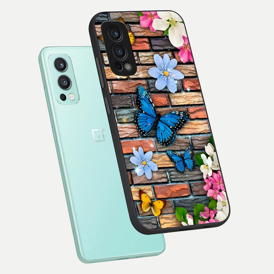  Brick Bloom Flight phone case For OnePlus Nord 2 showing premium glass back cover with detailed artwork