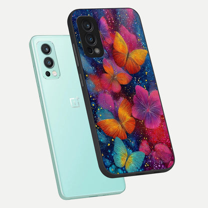  Butterfly Dream Mist phone case For OnePlus Nord 2 showing premium glass back cover with detailed artwork