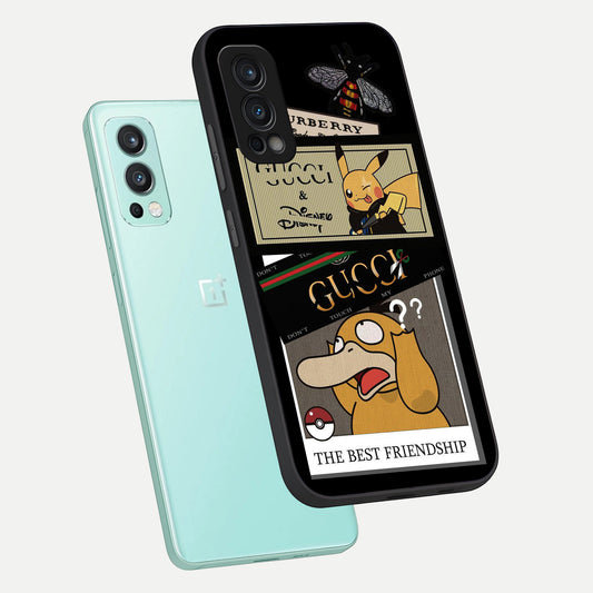  Cartoon Brand Play Mashup phone case For OnePlus Nord 2 showing premium glass back cover with detailed artwork