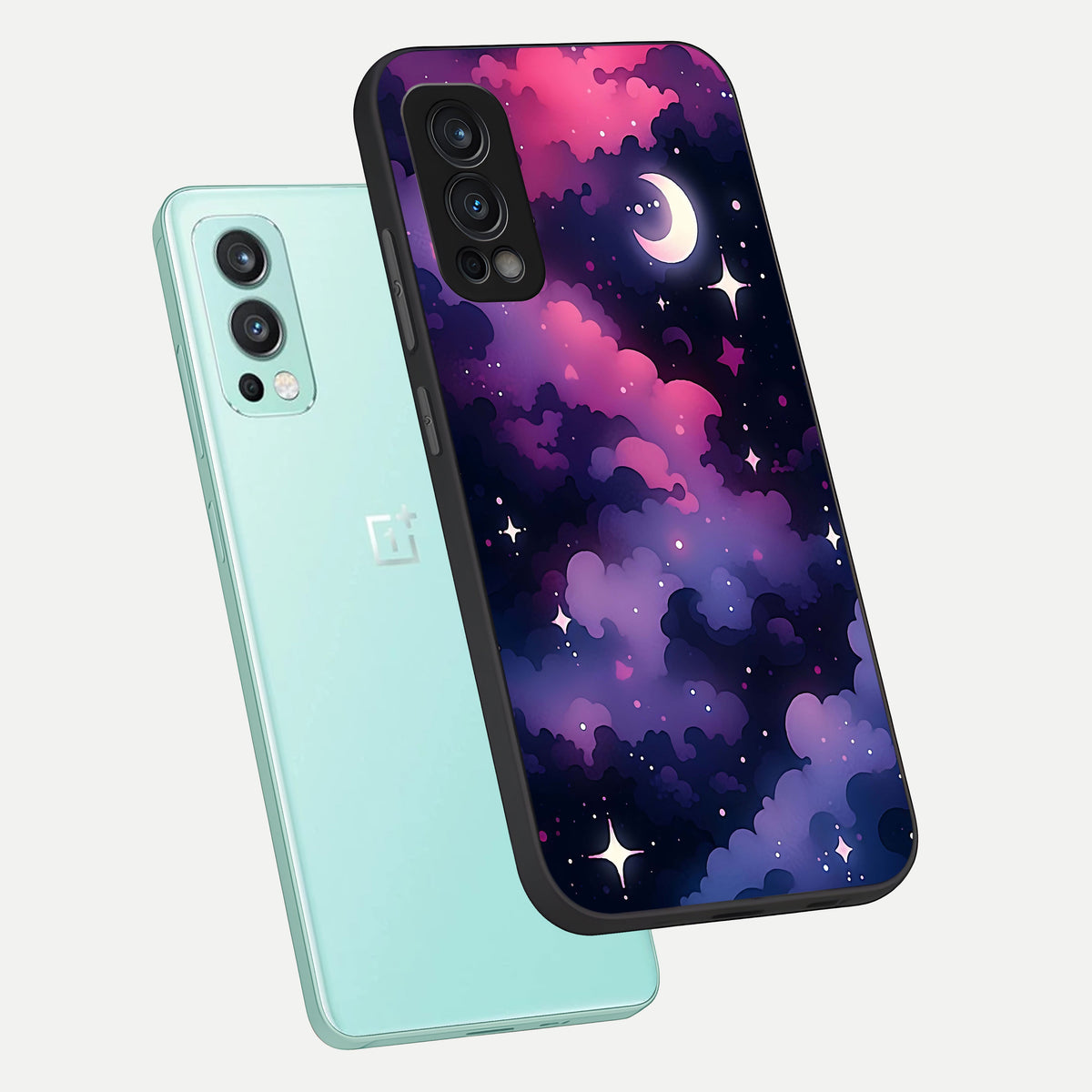  Celestial Moon Magic phone case For OnePlus Nord 2 showing premium glass back cover with detailed artwork