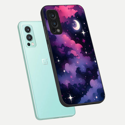  Celestial Moon Magic phone case For OnePlus Nord 2 showing premium glass back cover with detailed artwork