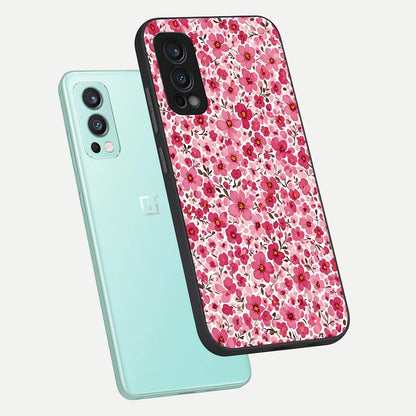  Cherry Blossom Charm phone case For OnePlus Nord 2 showing premium glass back cover with detailed artwork