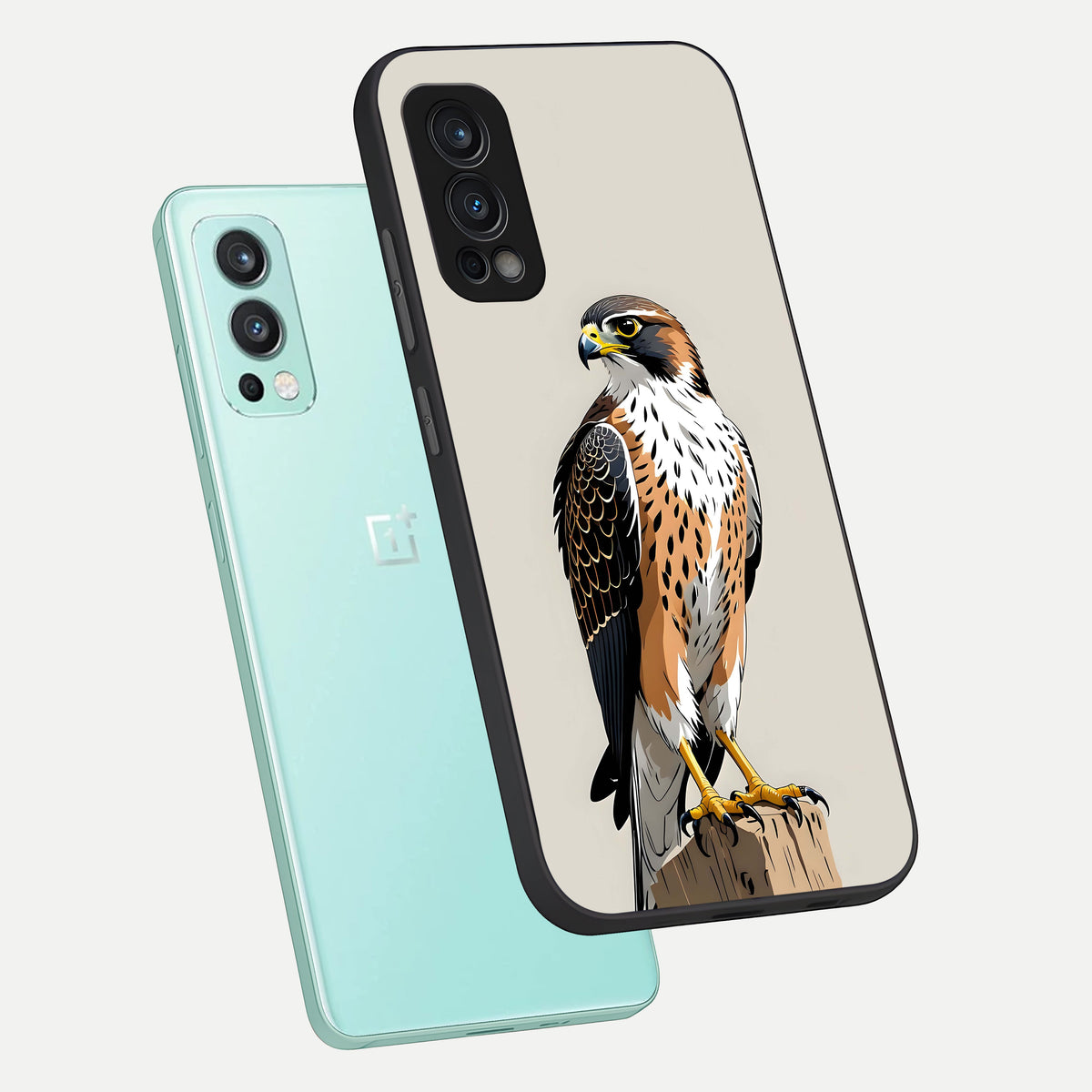  Clever Eagle phone case For OnePlus Nord 2 showing premium glass back cover with detailed artwork