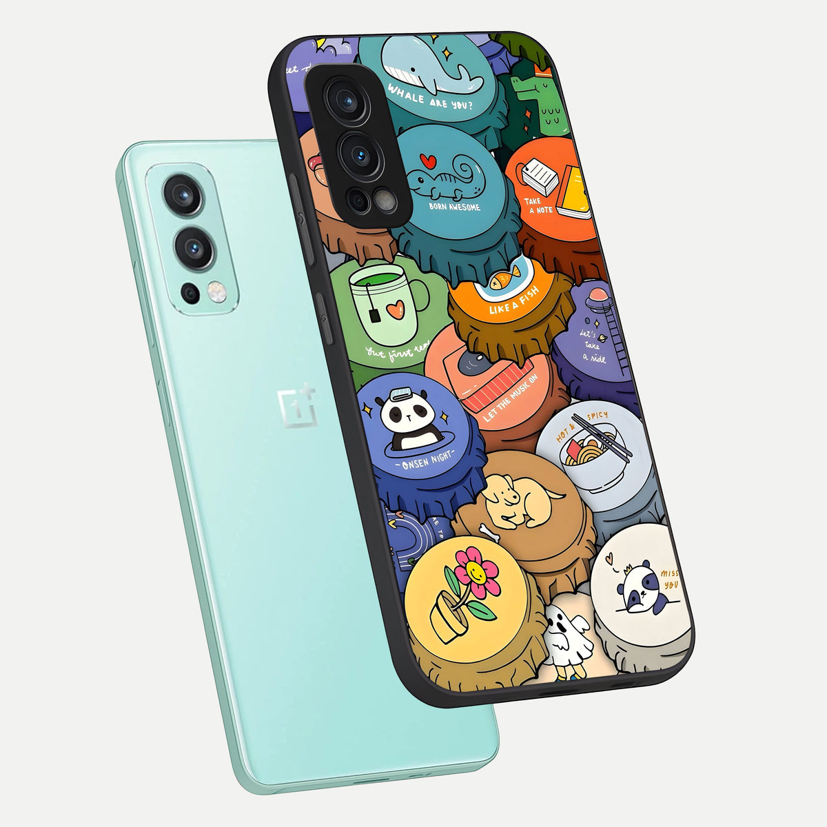  Coins Patterns phone case For OnePlus Nord 2 showing premium glass back cover with detailed artwork
