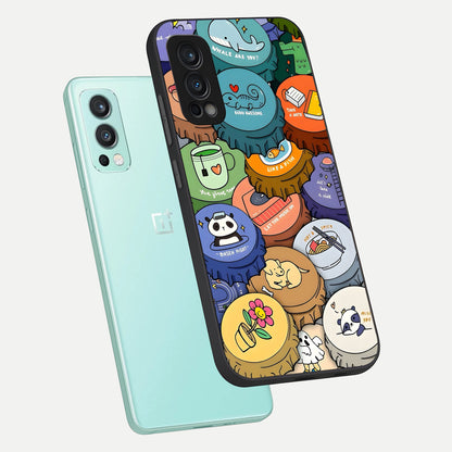  Coins Patterns phone case For OnePlus Nord 2 showing premium glass back cover with detailed artwork