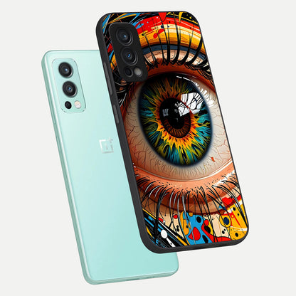  Colorful Eye phone case For OnePlus Nord 2 showing premium glass back cover with detailed artwork