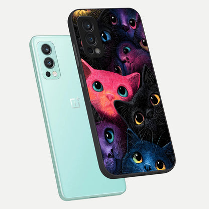  Cosmic Cats Dreams phone case For OnePlus Nord 2 showing premium glass back cover with detailed artwork
