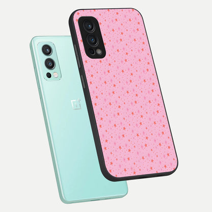  Cosmic Pink Sparkle phone case For OnePlus Nord 2 showing premium glass back cover with detailed artwork