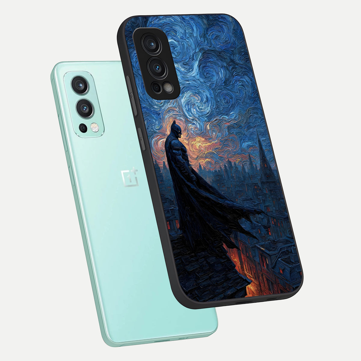  Dark Knight Dusk phone case For OnePlus Nord 2 showing premium glass back cover with detailed artwork