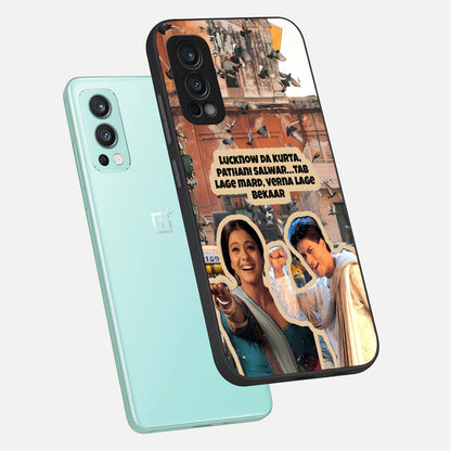  Desi Retro Vibes phone case For OnePlus Nord 2 showing premium glass back cover with detailed artwork