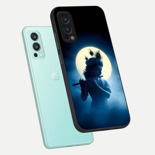  Divine Moon Flute phone case For OnePlus Nord 2 showing premium glass back cover with detailed artwork