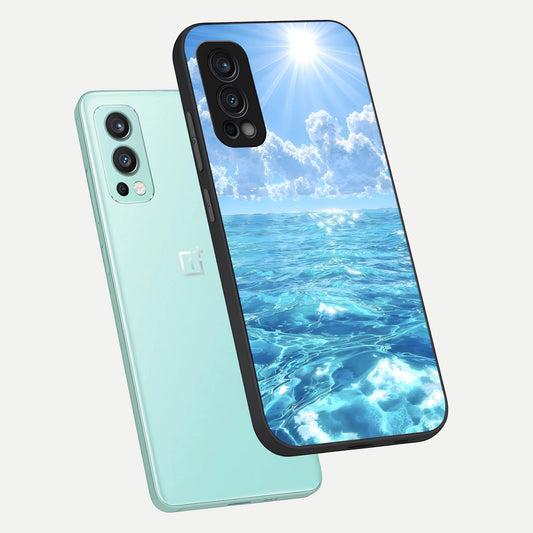  Endless Ocean Horizon phone case For OnePlus Nord 2 showing premium glass back cover with detailed artwork