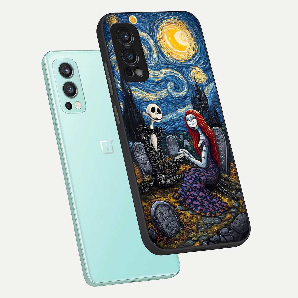  Eternal Night Love phone case For OnePlus Nord 2 showing premium glass back cover with detailed artwork