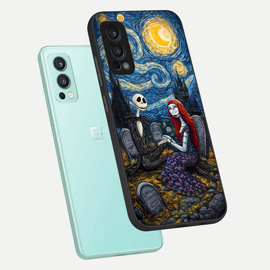  Eternal Night Love phone case For OnePlus Nord 2 showing premium glass back cover with detailed artwork