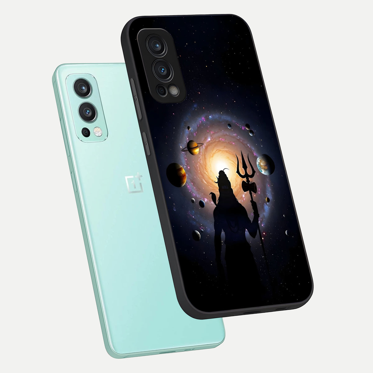  Galactic Shiva Vision phone case For OnePlus Nord 2 showing premium glass back cover with detailed artwork