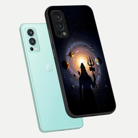 Galactic Shiva Vision phone case For OnePlus Nord 2 showing premium glass back cover with detailed artwork