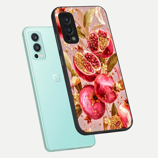 Golden Bloom Glow phone case For OnePlus Nord 2 showing premium glass back cover with detailed artwork